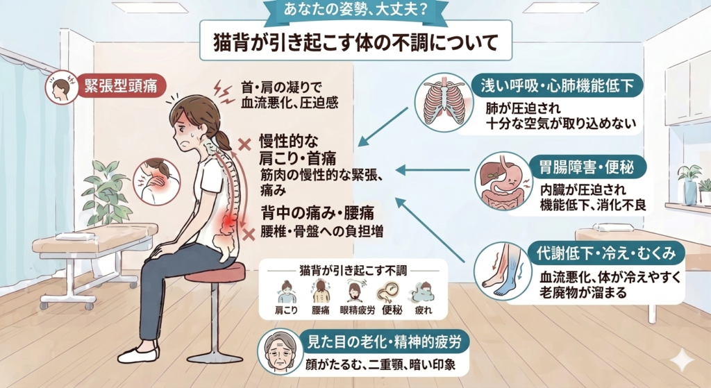 猫背が引き起こす不調